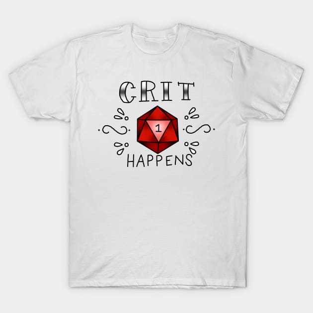 Crit Happens T-Shirt by Bear Case Designs